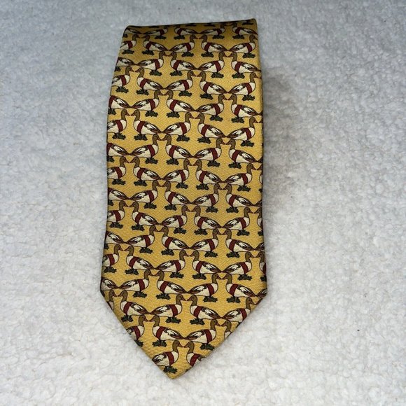 Brooks Brothers Other - Brooks Brothers Men's Yellow Duck Mallards Print 100% Silk Necktie USA